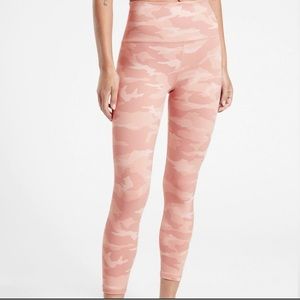 Athleta Pink Camo Elation Tight/ Leggings 7/8 Sz S yoga pants